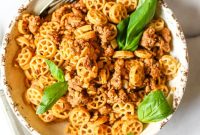 Spicy Ground Turkey Pasta Recipe with Creamy Tomato Sauce