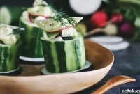 Cucumber Tomatillo Ceviche Cups with Avocado Cheese Foam