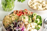 Mediterranean Quinoa Bowl Recipe with Fresh Veggies & Feta