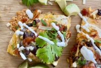Cheesy Tex-Mex Chicken Tortilla Stacks with Corn & Black Beans