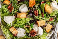 Spring Green Burrata Salad with Lemon-Herb Vinaigrette