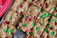 Christmas M&M Cookie Bars Recipe — Festive Candy Cookie Squares