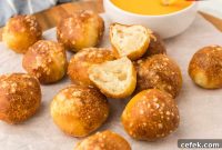 Crispy Air Fryer Pretzel Bites with Gooey Cheese Dip