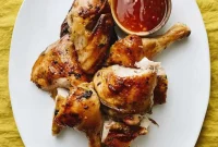 Crispy Lemongrass Roasted Chicken with Garlic and Lime