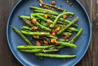Sear-Roasted Green Beans with Spiced Almonds for Dinner