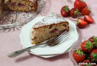 Strawberry Ricotta Cake with Olive Oil Glaze