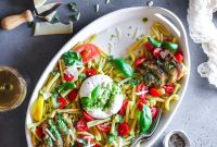 Chicken Caprese Salad with Creamy Basil Pesto Dressing