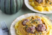 Instant Pot Pumpkin Alfredo with Apple-Sage Meatballs (Paleo, AIP)