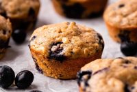 Blueberry Oat Muffins with Crunchy Oat Topping