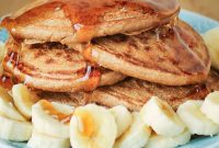 Chocolate Cocoa Wheats Pancakes with Creamy Chocolate Swirl