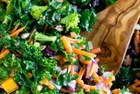 Lemon-Dressed Broccoli and Kale Salad with Toasted Seeds