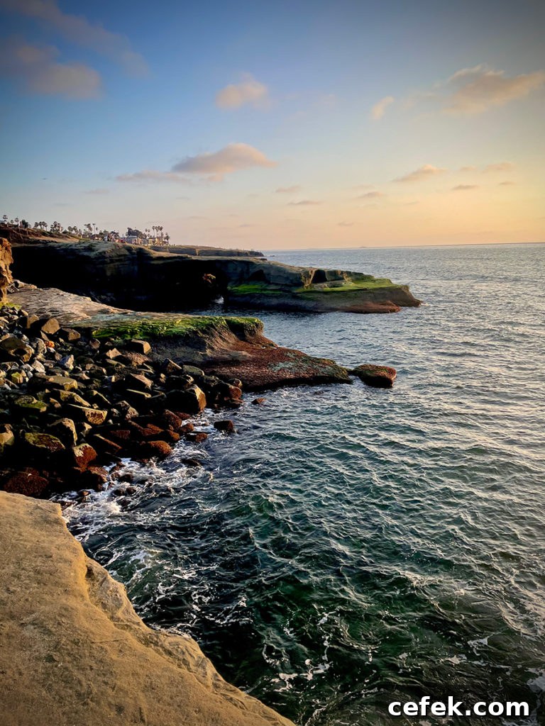 Sunset Cliffs in San Diego, California.