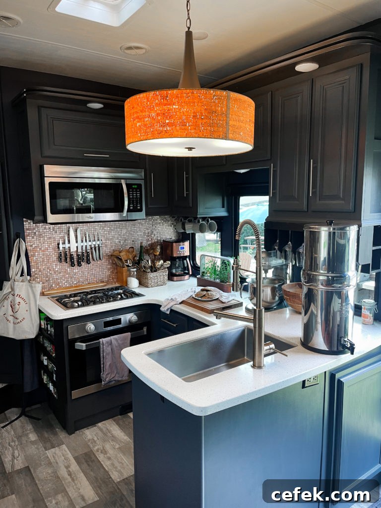 My tiny RV kitchen.