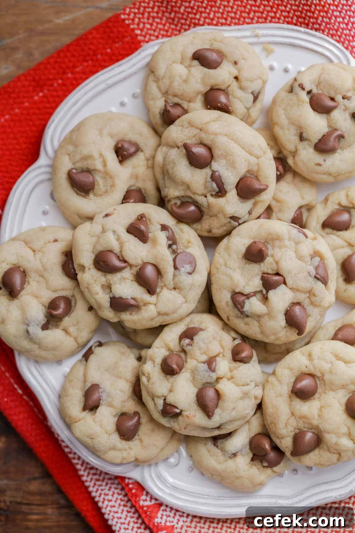 Healthy Chocolate Chip Cookies on a white plate