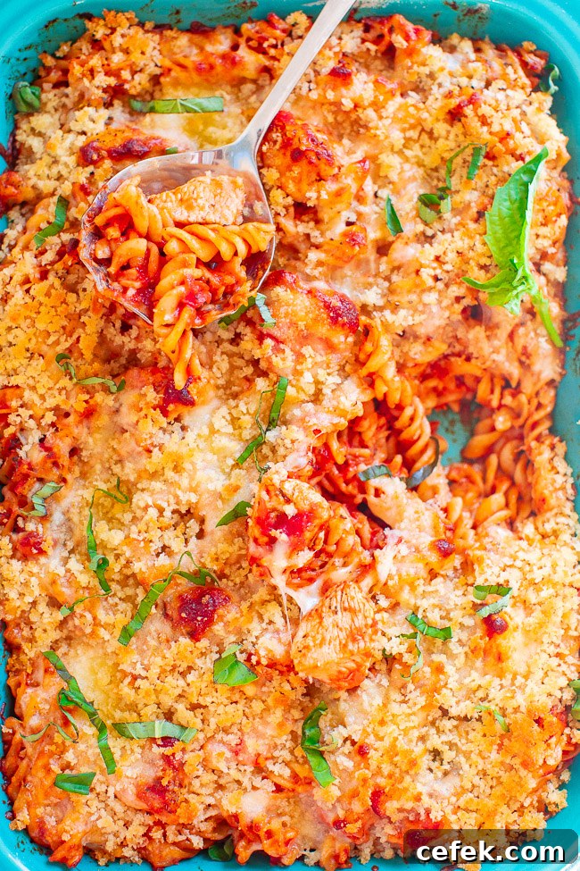 Chicken Parmesan Pasta Casserole