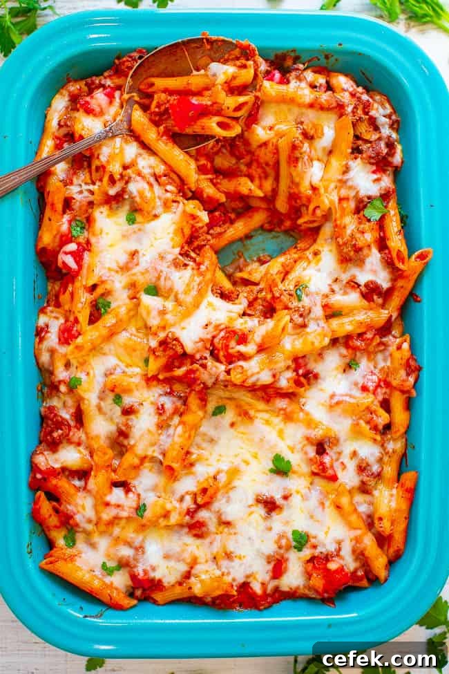 Cheesy Ground Beef Pasta Casserole