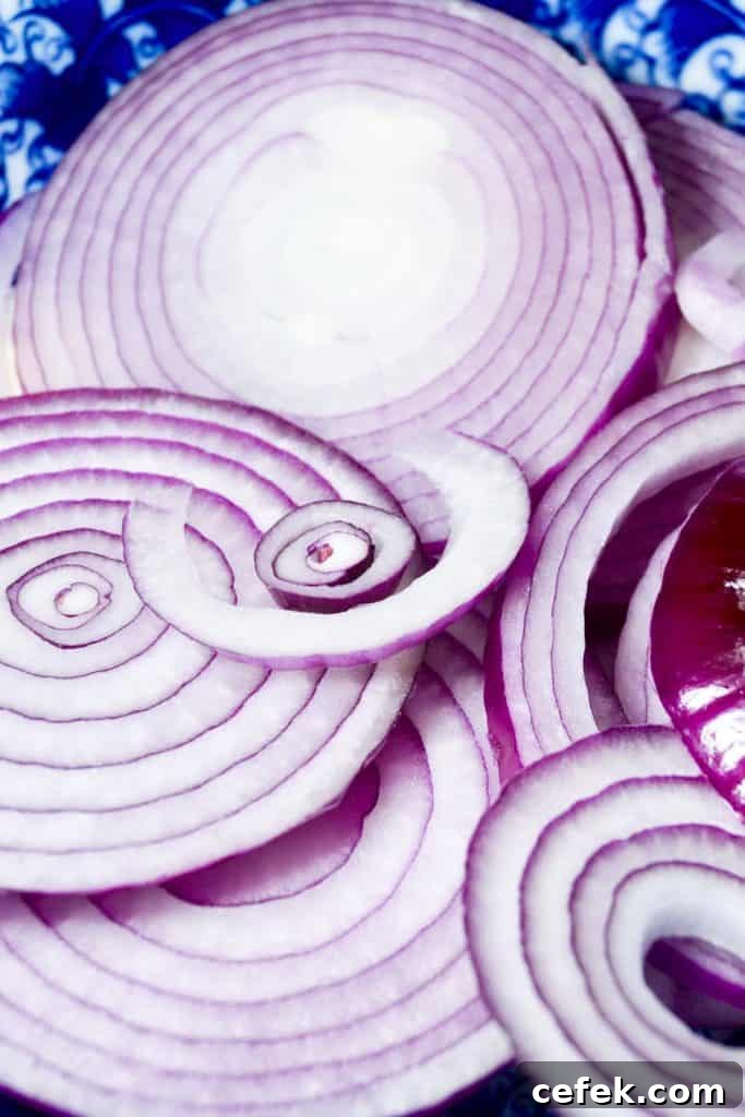 Sliced onions for onion and honey cough syrup