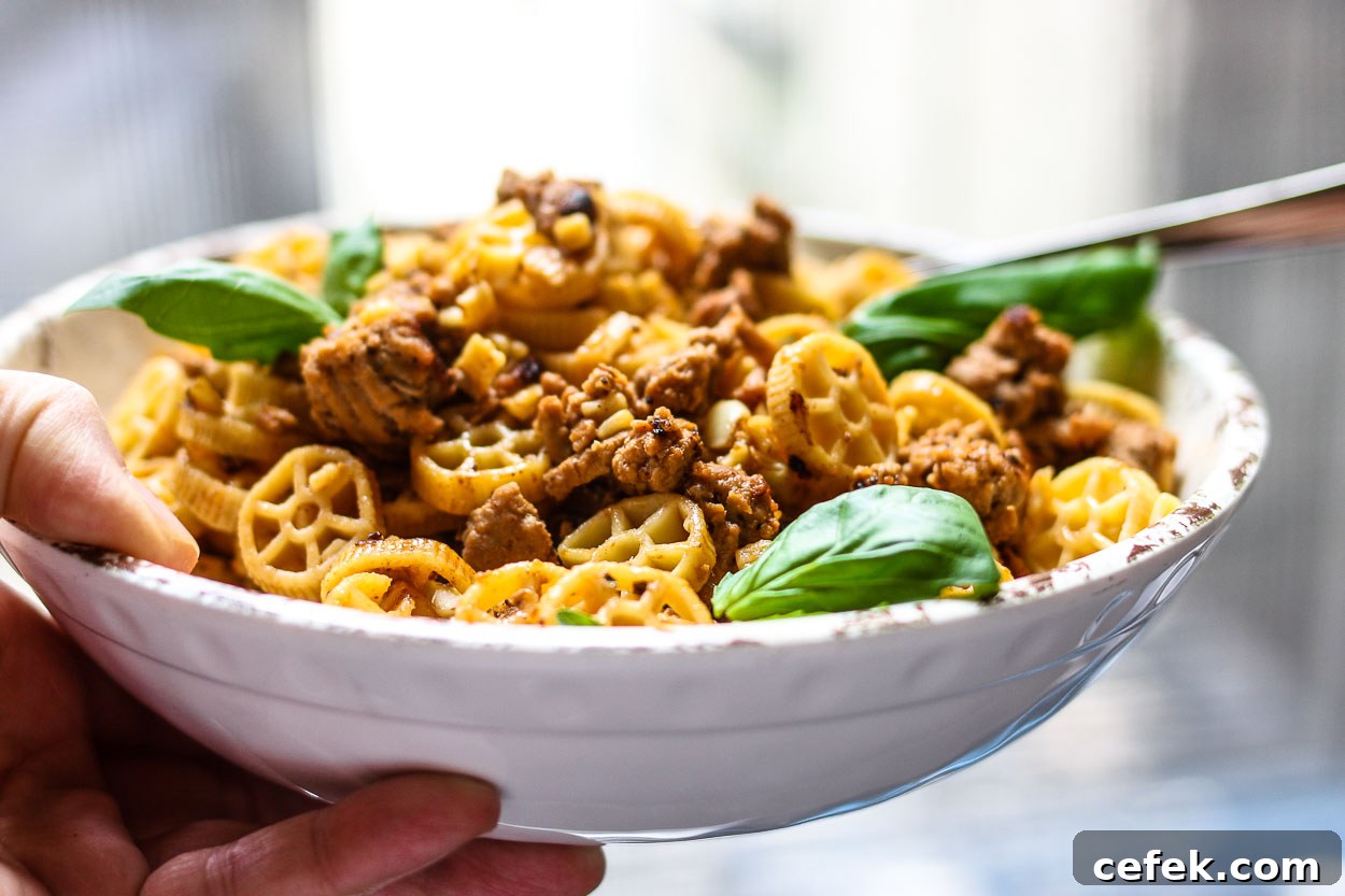 spicy ground turkey pasta