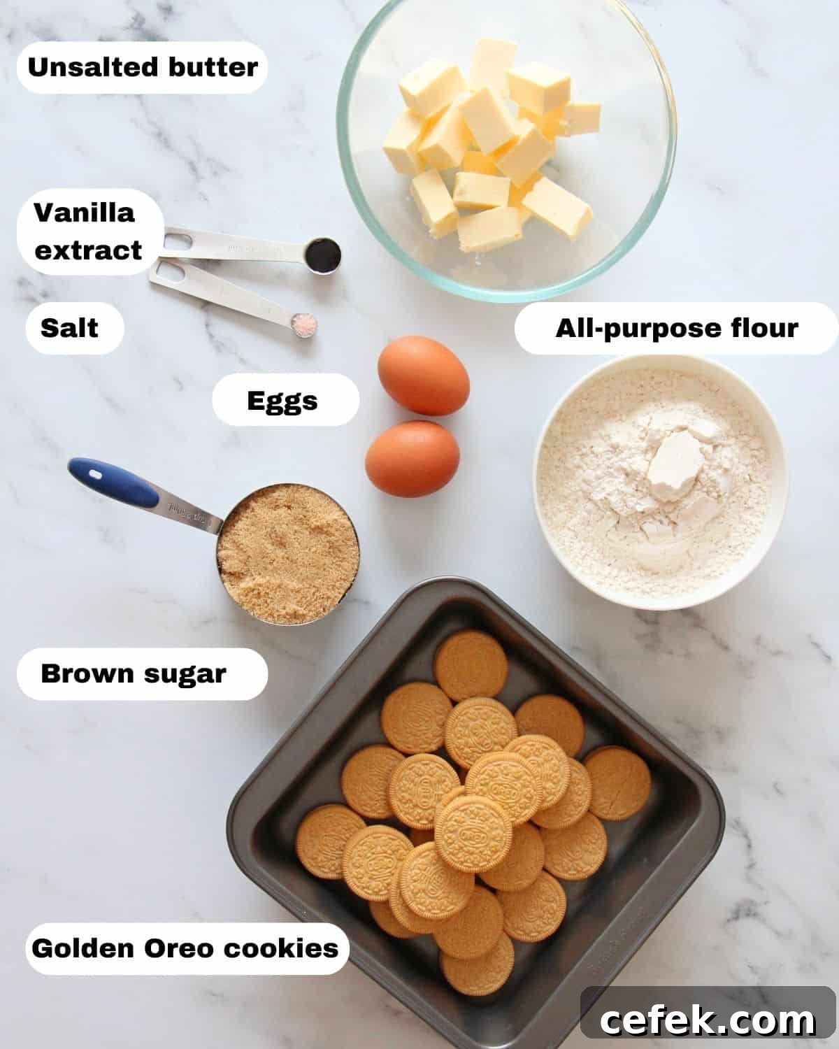 ingredients for Oreo blondies