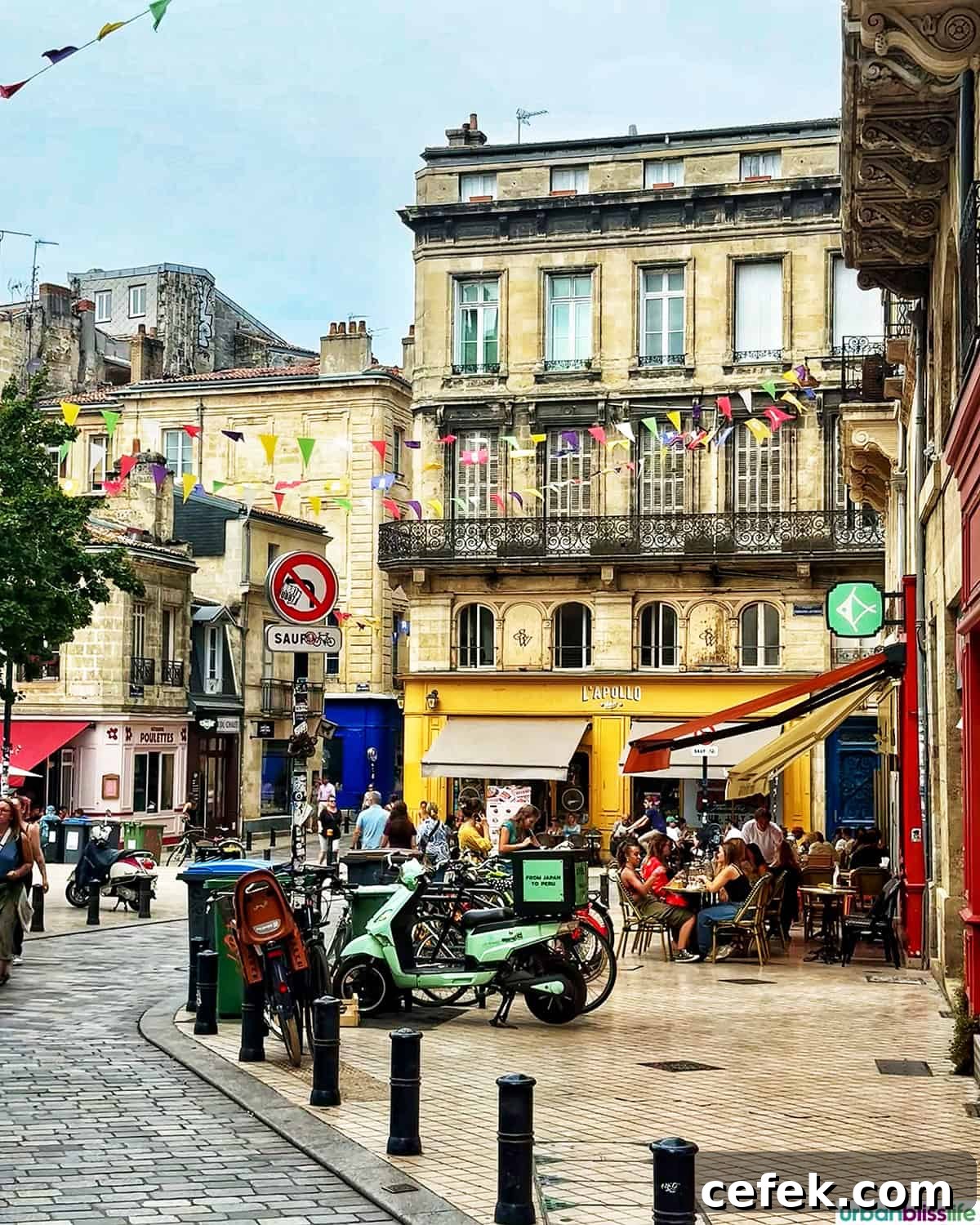 Bordeaux city street scene.