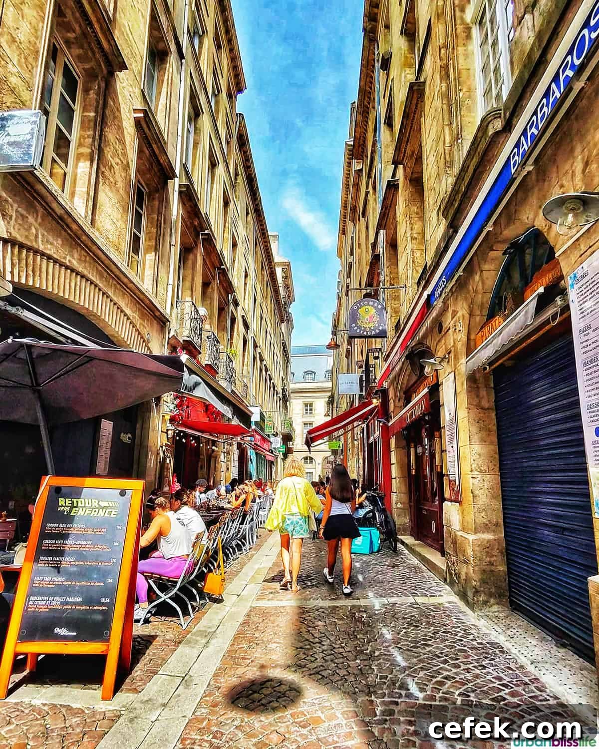 Bordeaux city street scene.