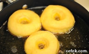 doughnuts frying.
