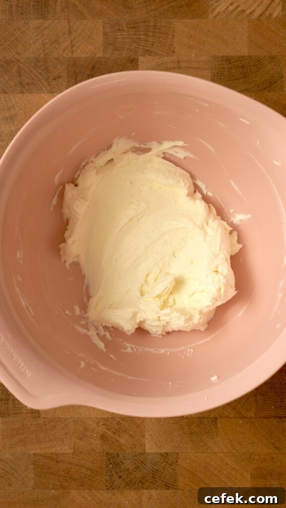 finished mixing butter and cream cheese together