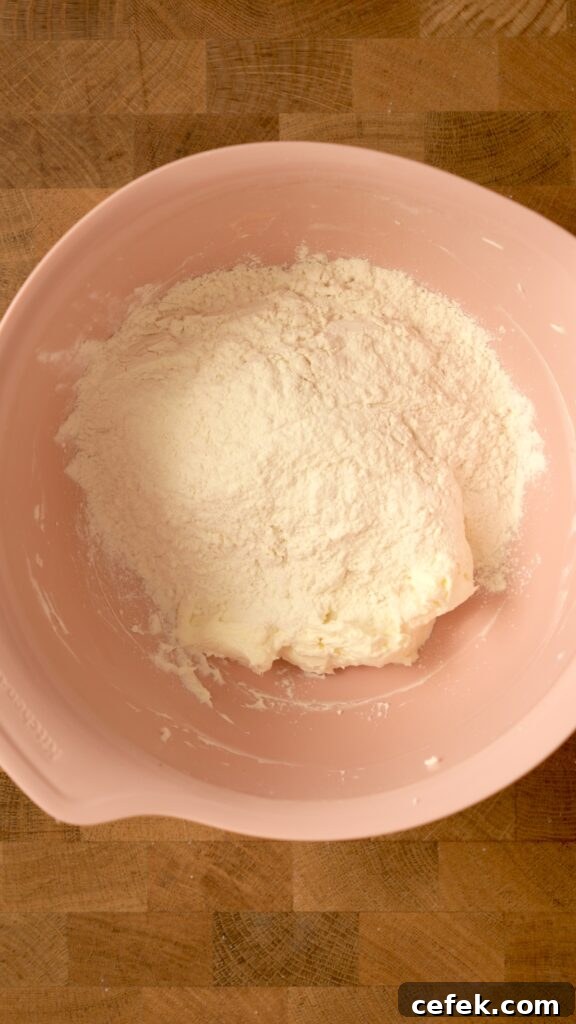 Adding flour