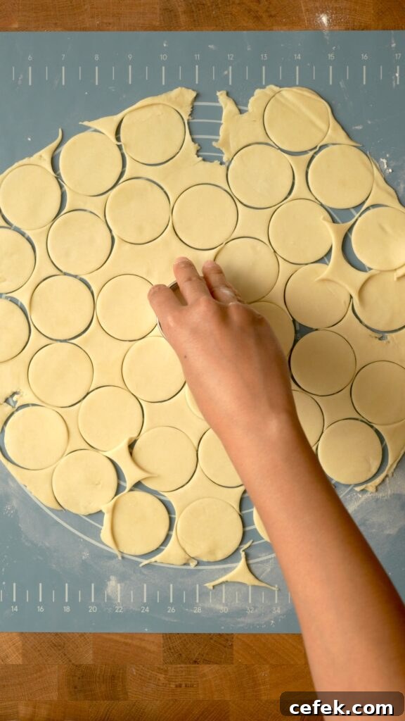 Using a cookie cutter to cut circles