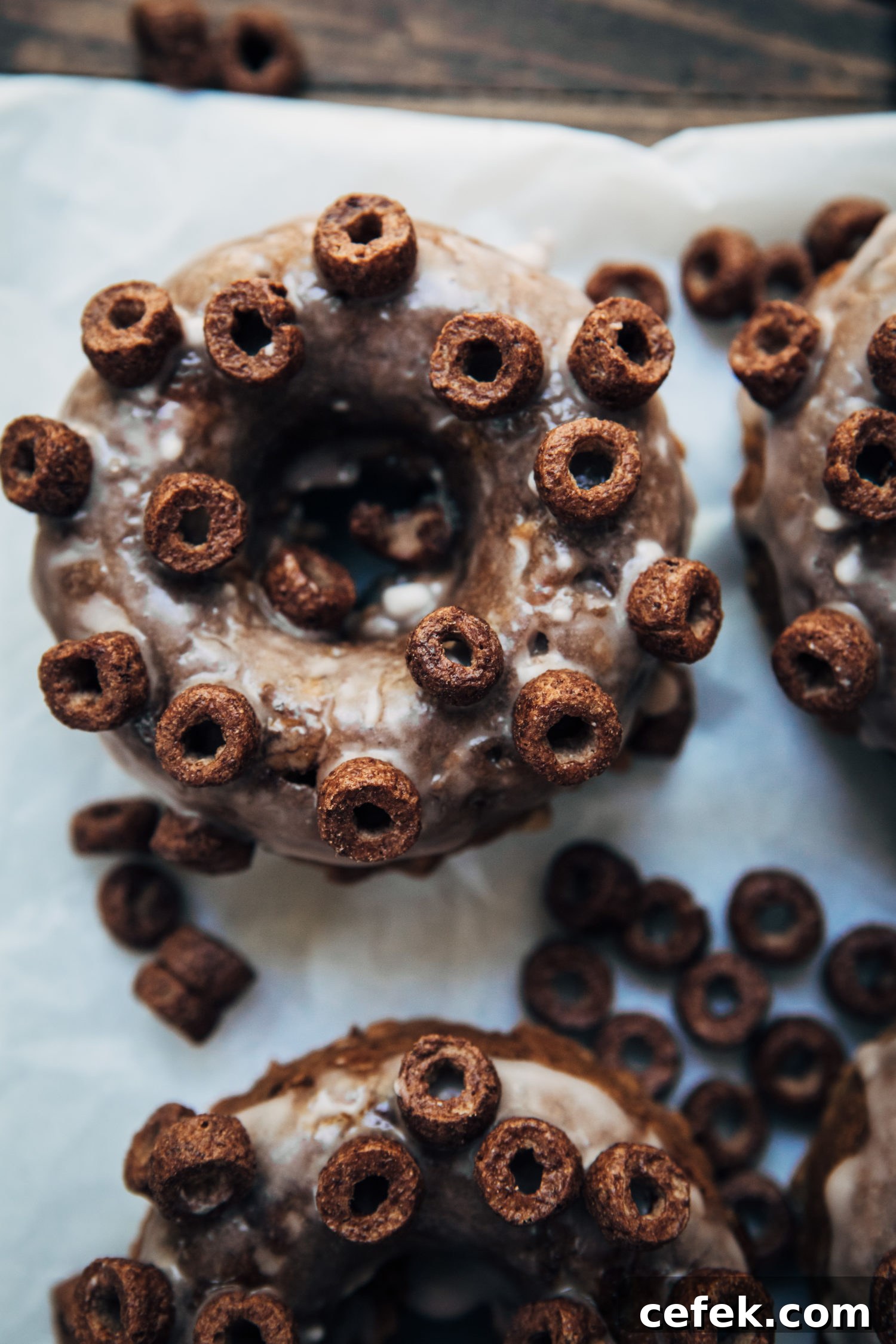 Vegan Cereal Donuts w/ Strawberry Icing | Well and Full | #vegan #recipe