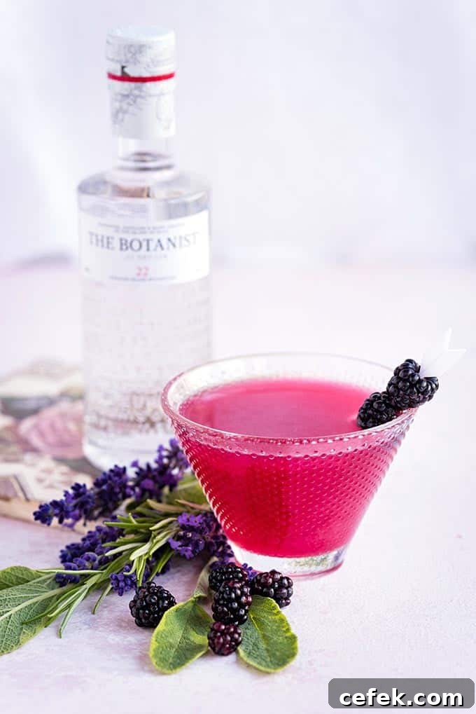The Botanist gin cocktail uses blackberry jam to create a beautifully vibrant and delicious drink.