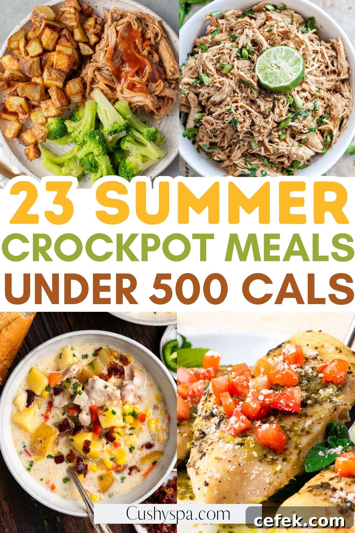 Summer Crockpot Meals Under 500 Cals