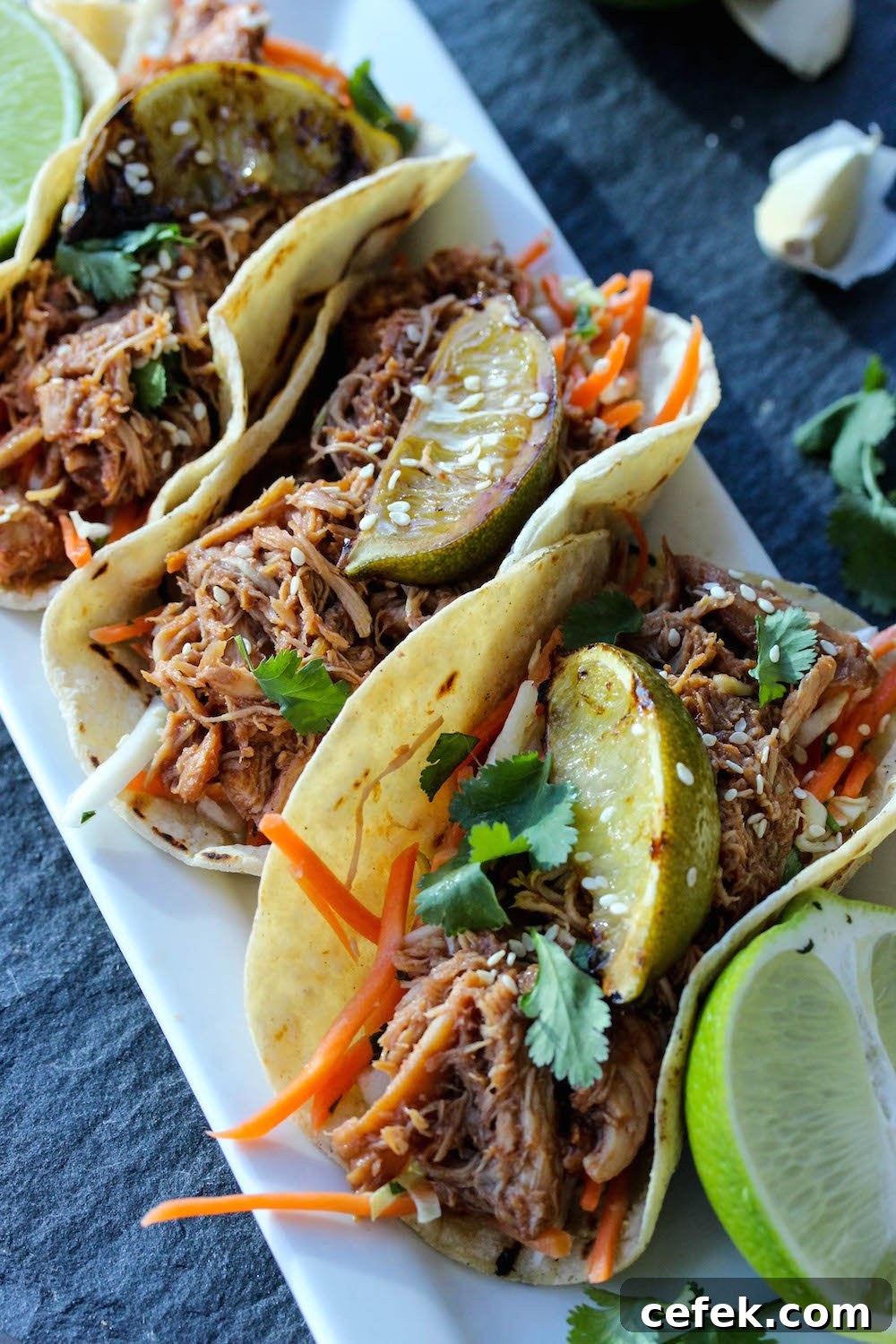 23. Slow Cooker Hoisin BBQ Chicken Tacos