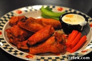 Hot wings on plate
