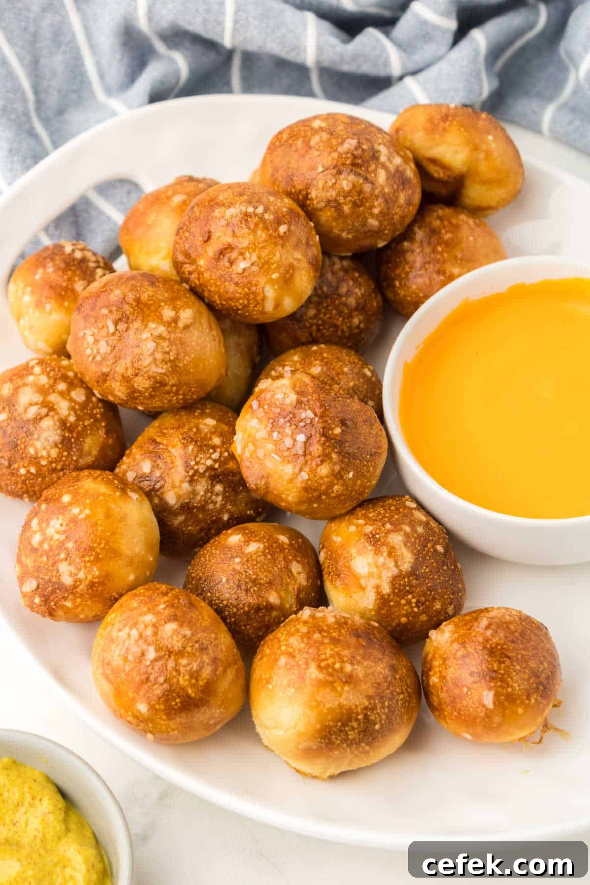 A plate of the recipe and cheese sauce.