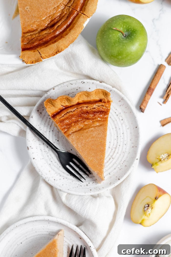 slices of apple butter pie on plates