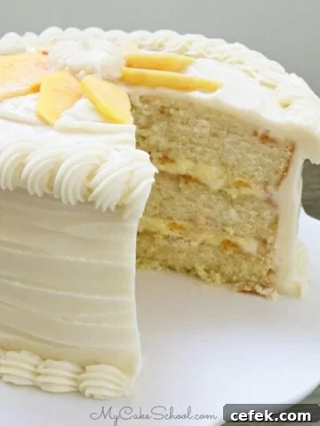 Moist Peaches and Cream Layer Cake Recipe