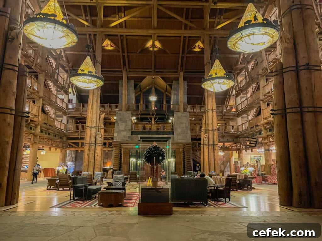 Wilderness Lodge lobby area and main entrance.