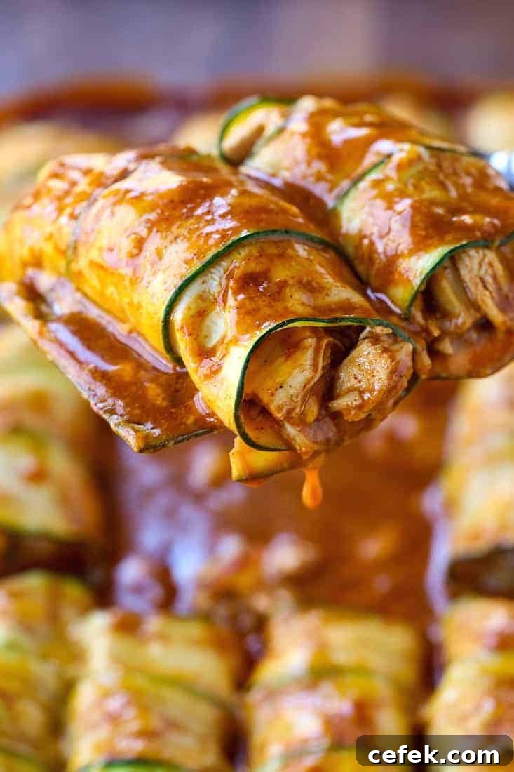 Chicken Stuffed Zucchini Enchiladas are a chicken enchilada recipe wrapped with zucchini