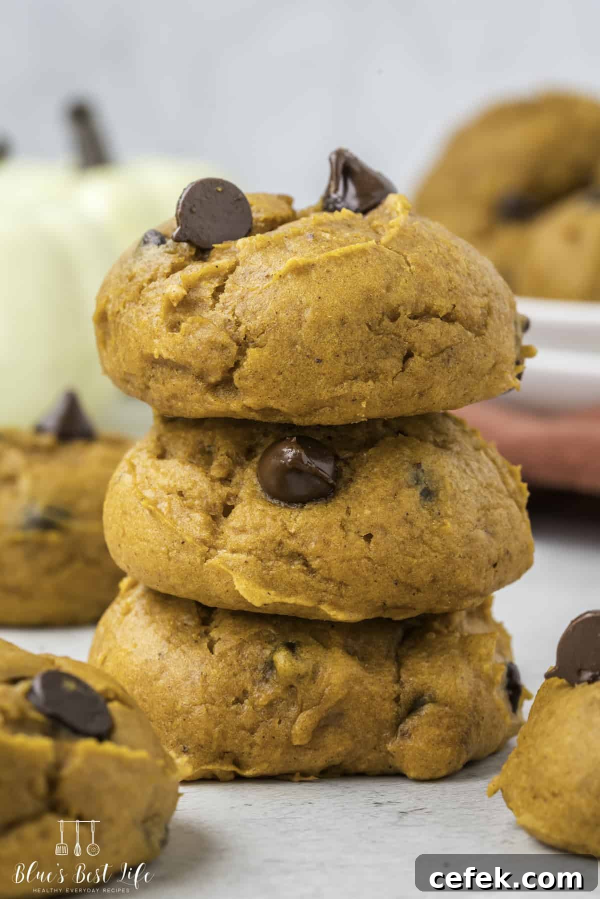 A stack of pumpkin cake mix cookies. 