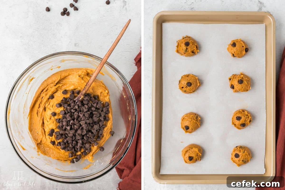 Adding the cookie dough to the cookies sheet. 