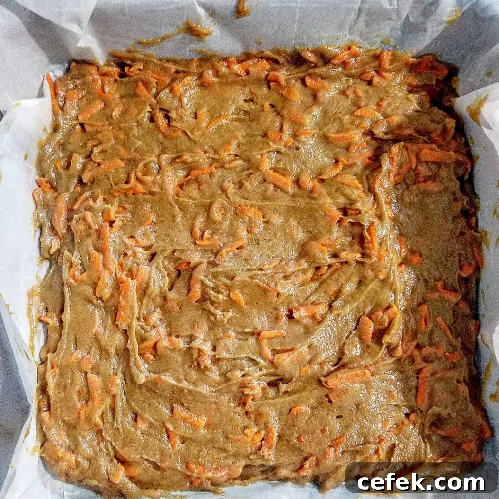Mixing carrot batter