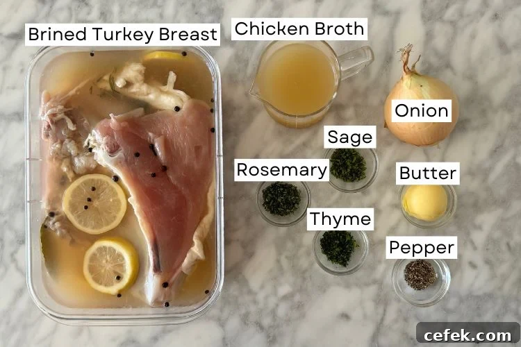 Ingredients for the turkey herb rub