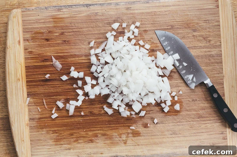 chopping onions