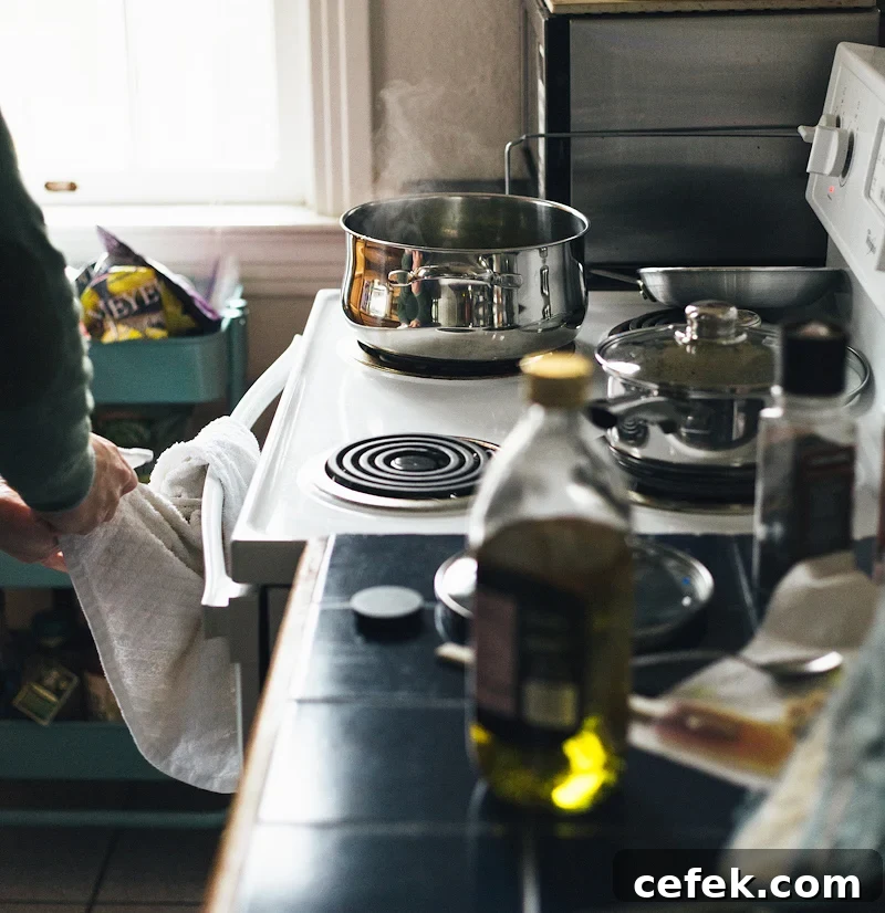 cooking soup in a pot with olive oil in the foreground