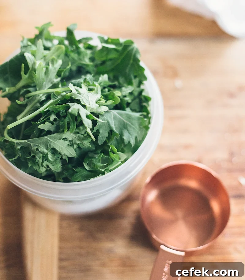 baby kale in a container