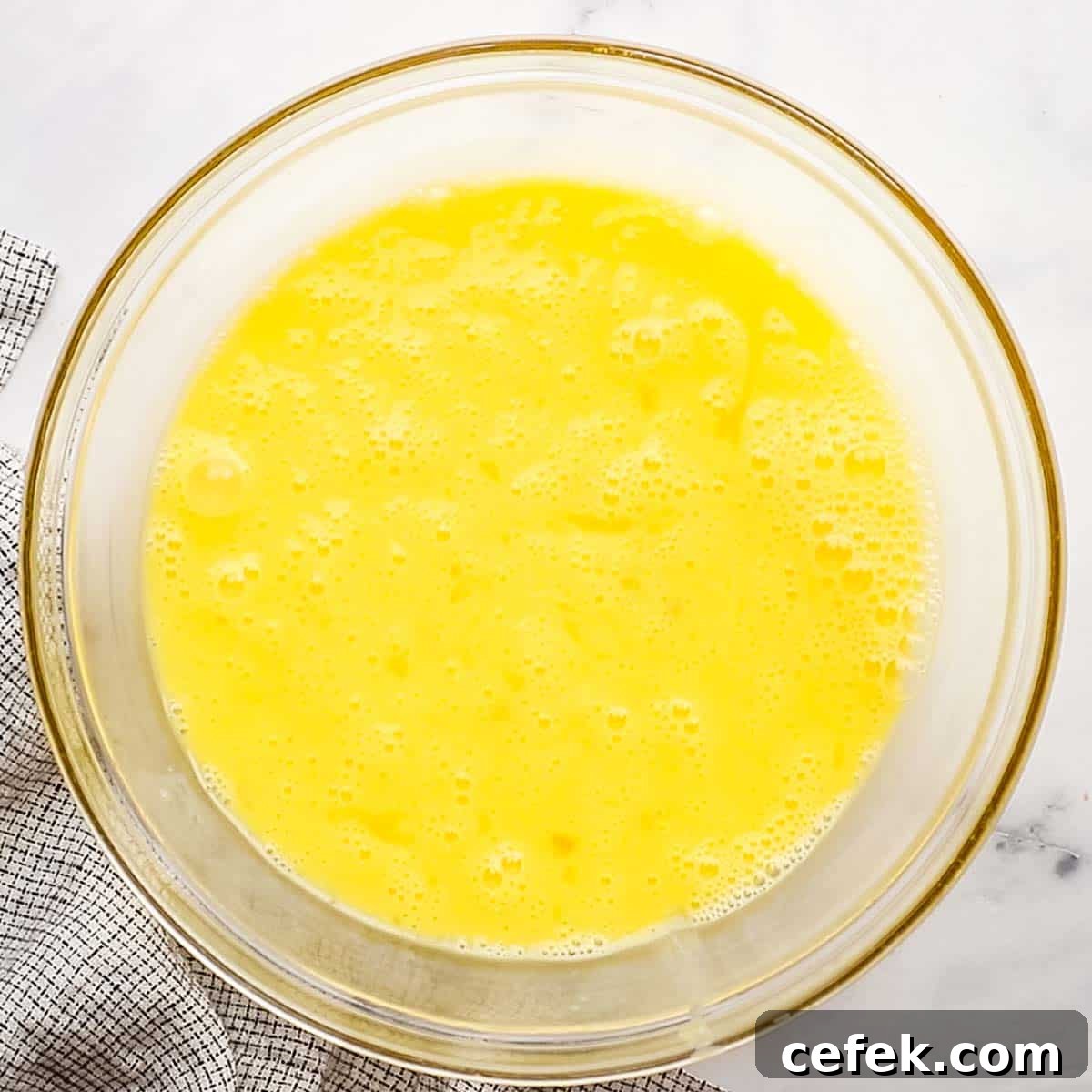 egg mixture in a large bowl