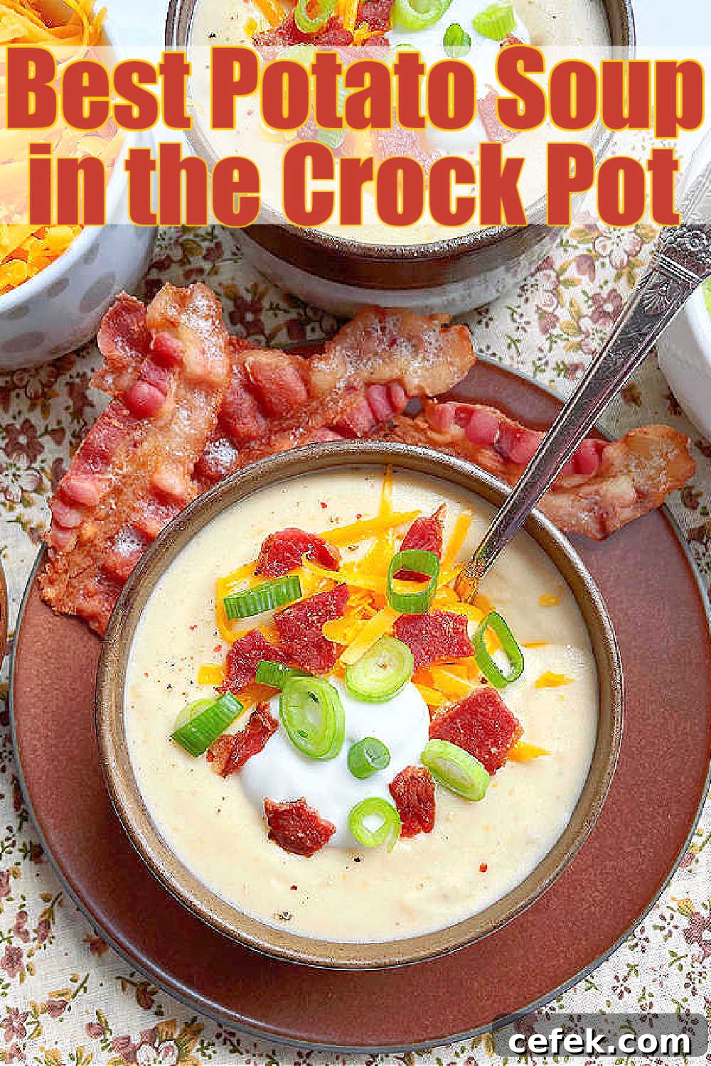 Potato Soup in the Crockpot | Foodtastic Mom #crockpotpotatosoup #potatosouprecipe #crockpotrecipes