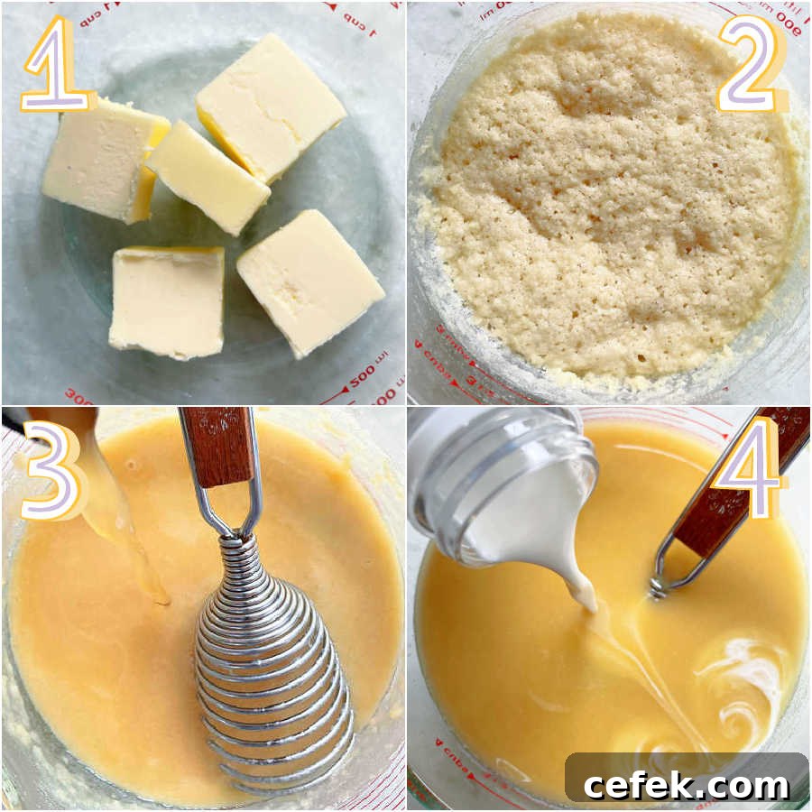 showing how to make the microwave roux for potato soup in the crockpot