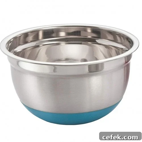 Large metal mixing bowl